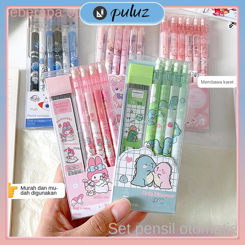 

Pensil Pensil Otomatis Set Pensil Kartun 2B untuk Murid 0.5mm