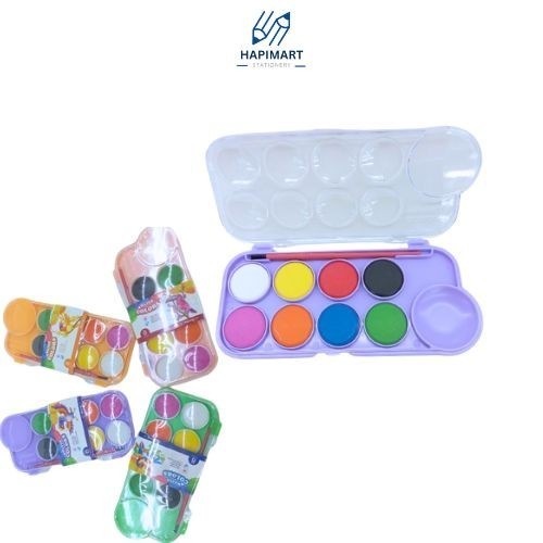 

Water Color Cake Cat Air Pocket 8 Warna Mini Cat Air Lukis Padat Free Kuas