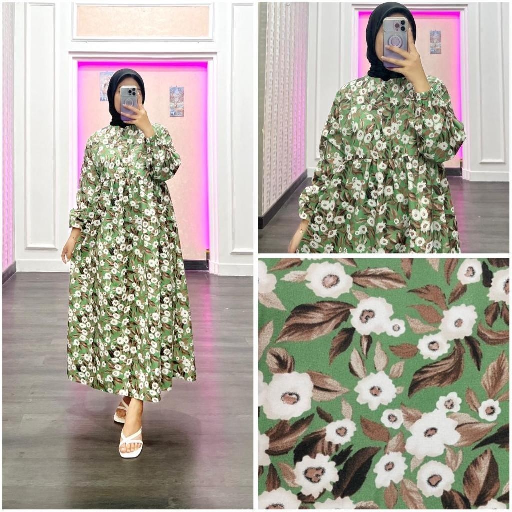 RKPERWIRA - ZRD OOTD WANITA FAFA / ARSY MIDI DRESS / Outfit Daily Remaja ABAG Hijab /  LongDress Wan