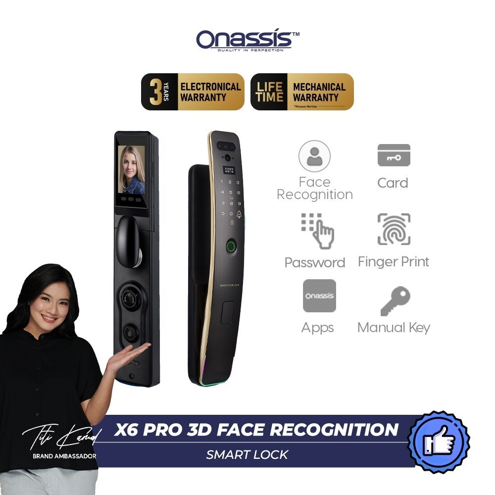 Onassis Smart Lock X6 Pro 3D Face Recognition