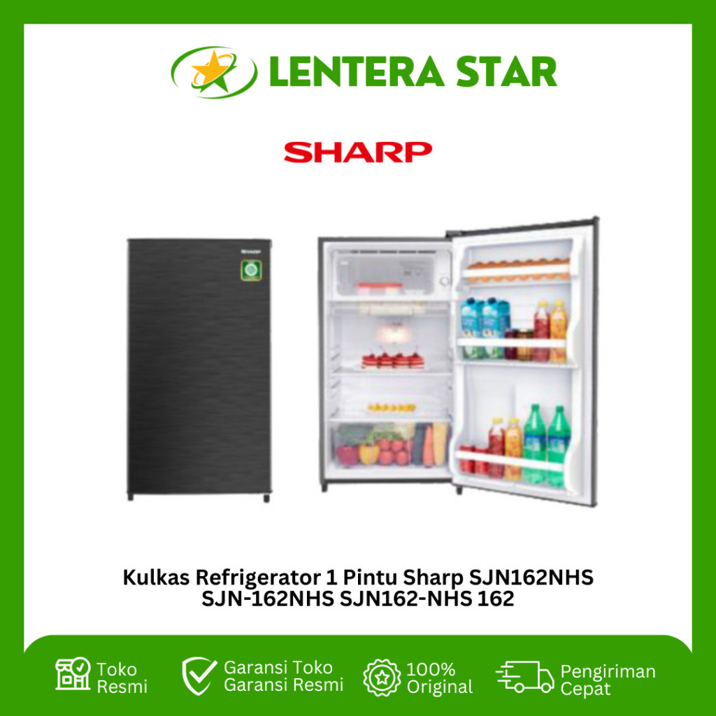 Kulkas Refrigerator 1 Pintu Sharp SJN162NHS SJN-162NHS SJN162-NHS 162