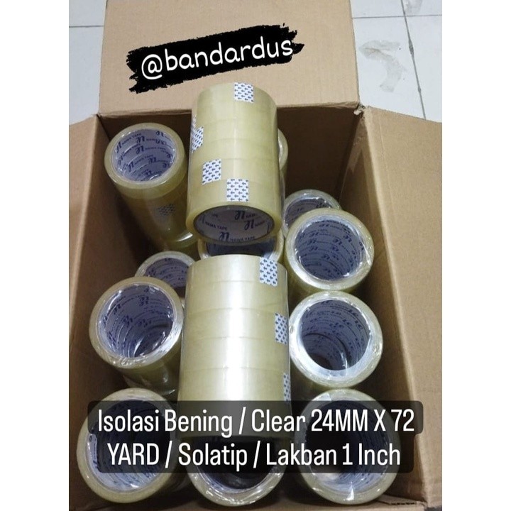 

BD lsolasi Bening / Clear 24MM x 72 Yard / Solatip / Lakban 1 Inch TERMURAH