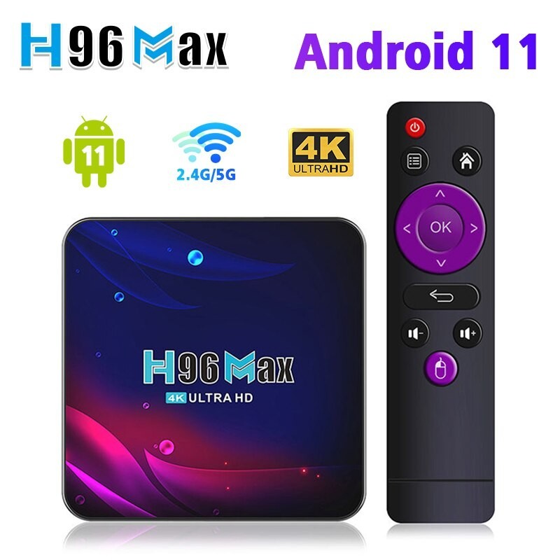 H96 Max V11 Smart TV Box Android 11 4GB RAM Rockchip RK3318 4K UHD Media Player