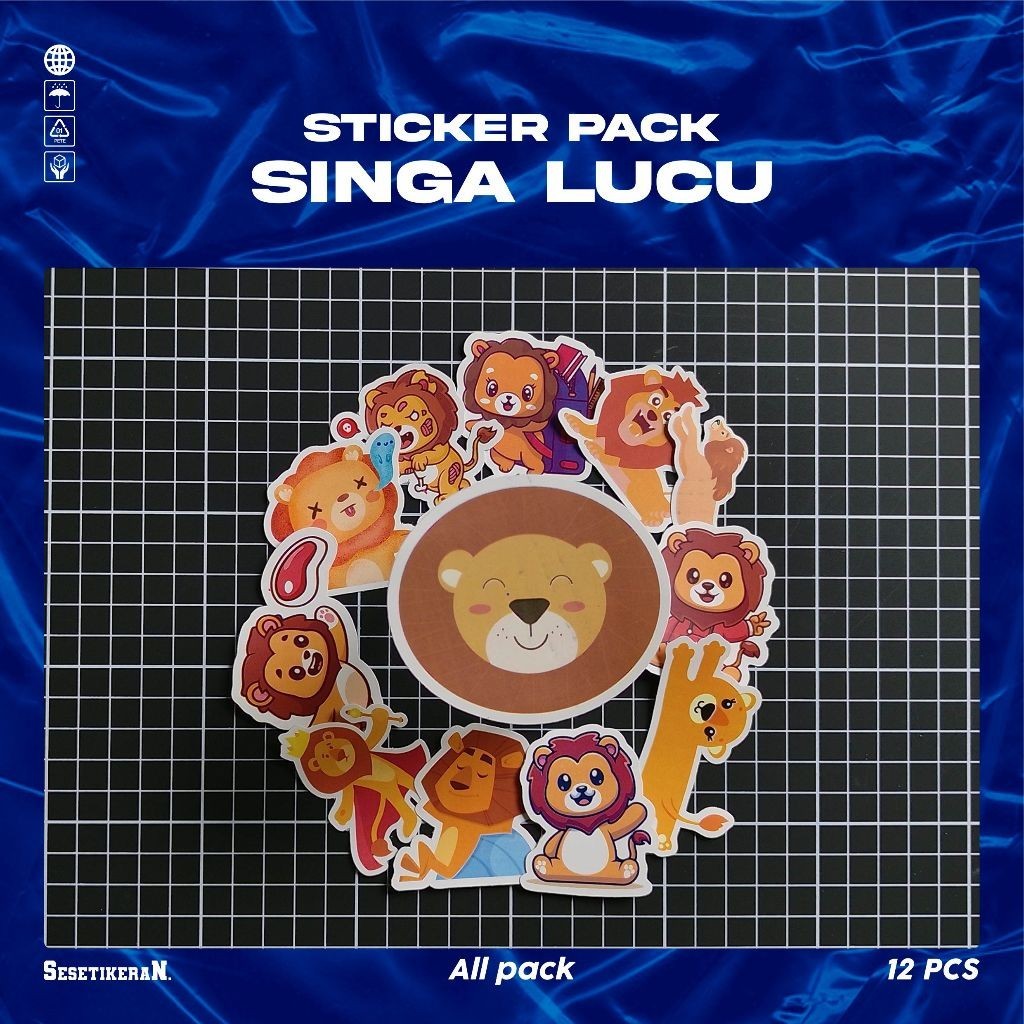 

COD✨ Sesetikeran Stiker Pack Singa Lucu Untuk Koper Laptop Skateboard
