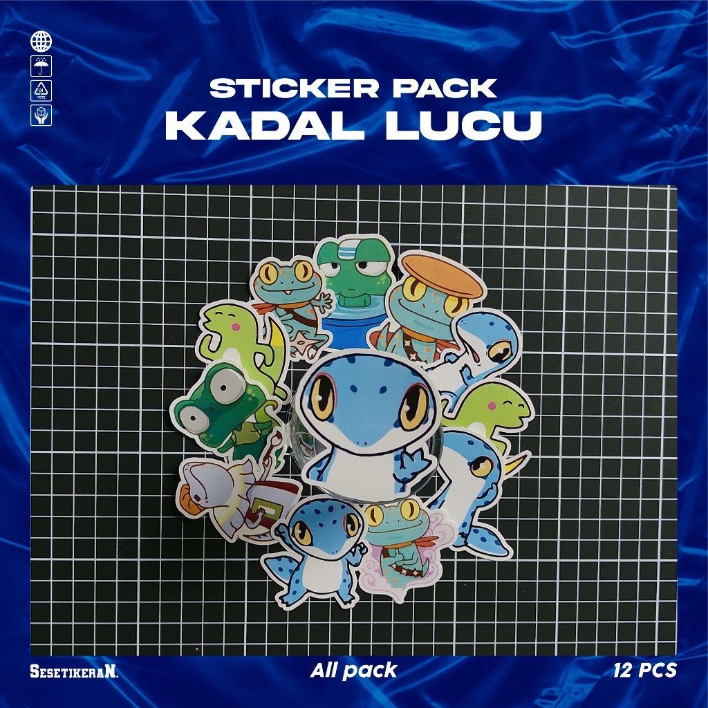 

COD✨ Sesetikeran Stiker Pack Kadal Lucu Untuk Koper Laptop Skateboard