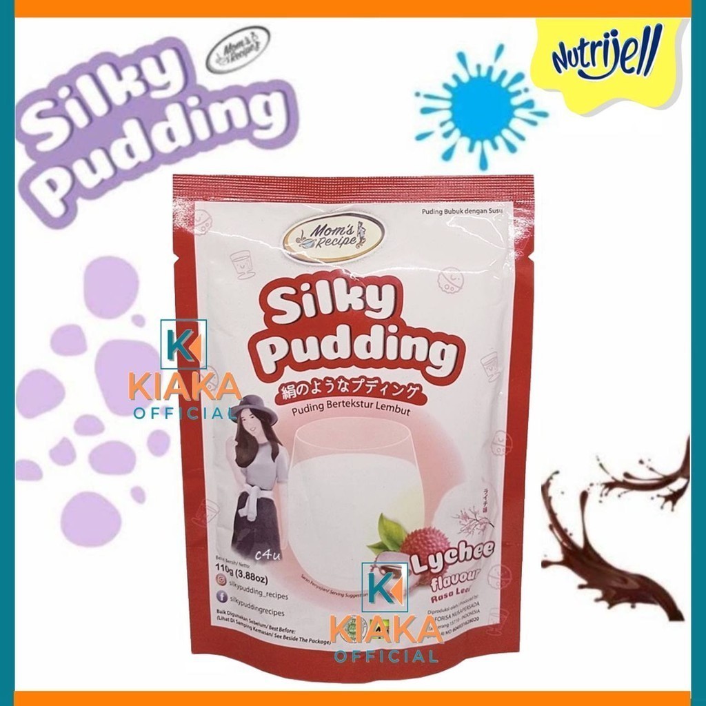 

MOM'S RECIPE SILKY PUDING Rasa Lychee Leci 110g BY FORISA Soft Pudding Puyo Kemasan Pouch