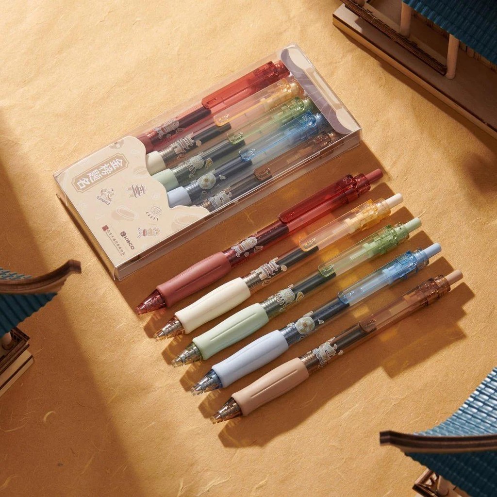 

AK Pena Pulpen Gel 0.5mm Quick Dry Black Ink 5 PCS - Multi-Color