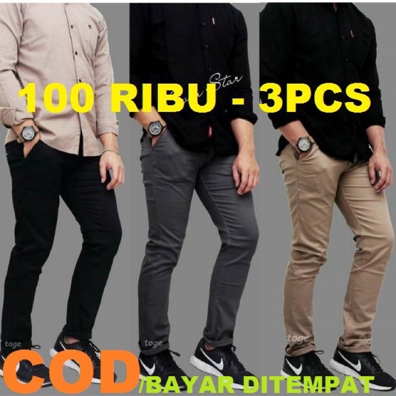 BEST SELLER VIRAL PROMO SEDANG GILA 100 RIBU DAPAT 3 PCS CELANA CHINO PANJANG CELANA PANJANG