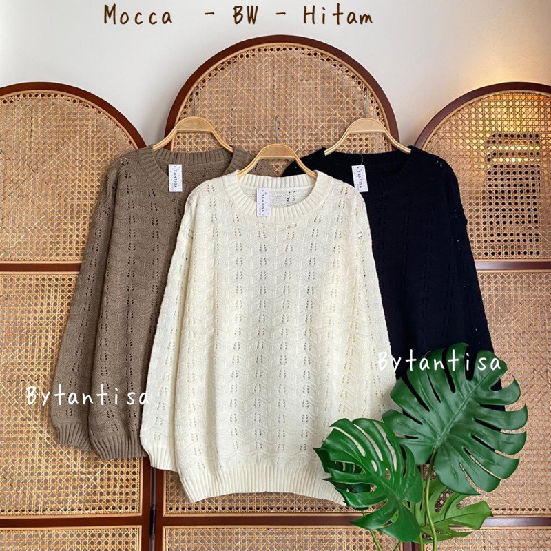 Bytantisa - Blouse Rajut Jaring Oversize Dyzaa