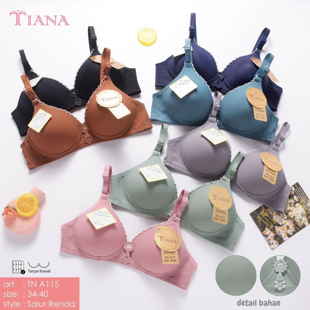 BH Tiana A115 | cup kecil Tanpa kawat salur renda