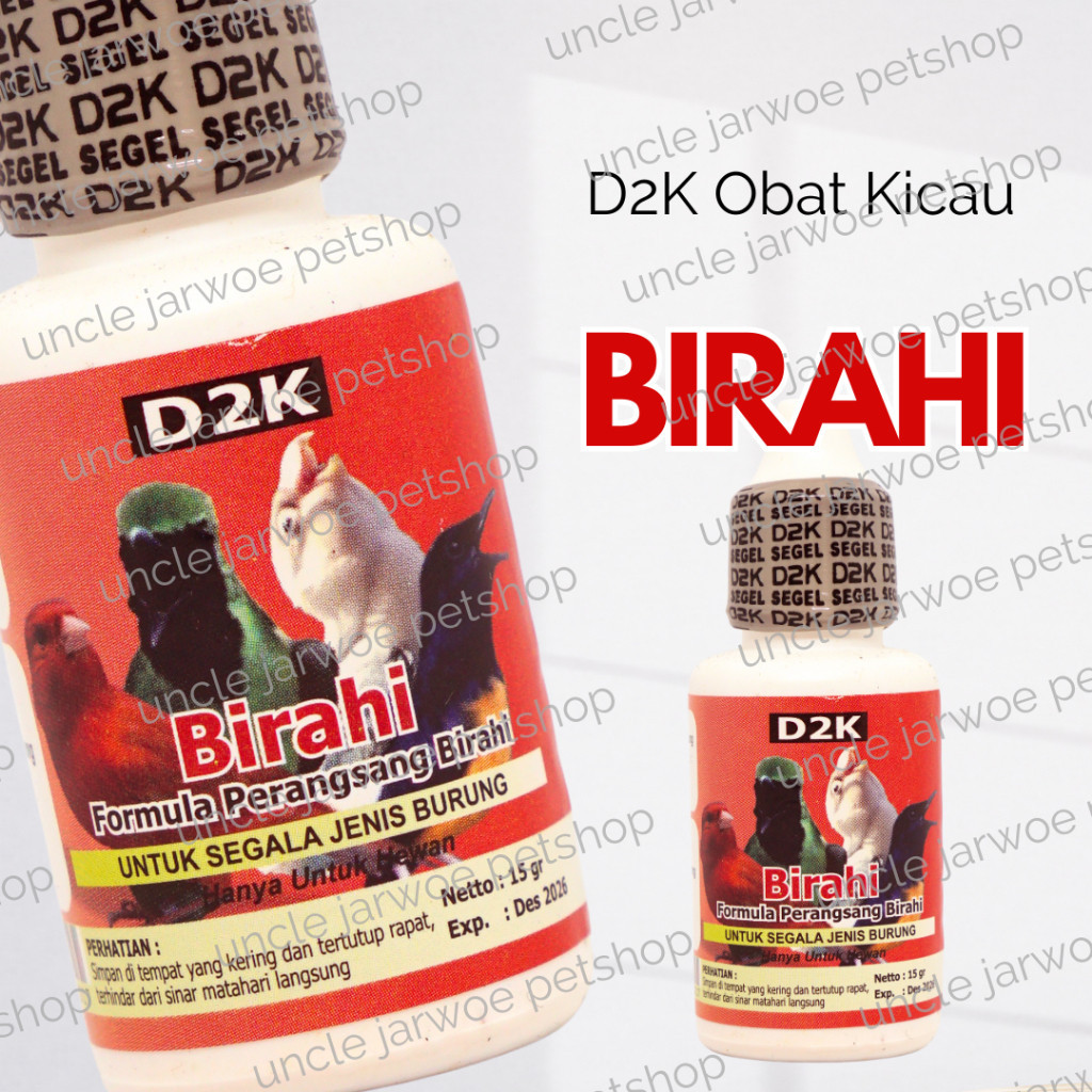 BIRAHI D2K VITAMIN TERNAK BREEDING BURUNG MURAI KACER KENARI LOVEBIRD PARKIT JANTAN DAN BETINA