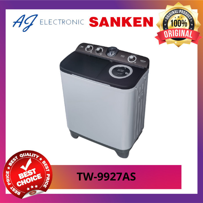 MESIN CUCI SANKEN TW-9927AS / TW9927AS / TW-9927 , 2 TABUNG 7,5KG