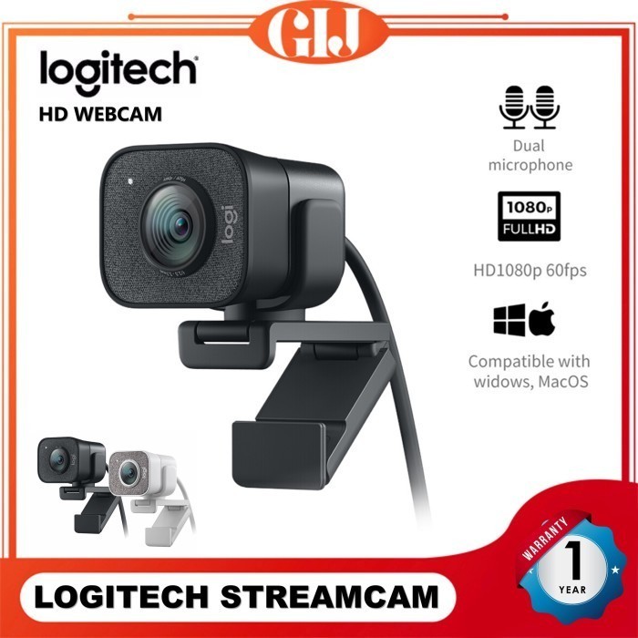 Logitech StreamCam Stream Cam Full HD USB-C Webcam - Streamcam, Hitam