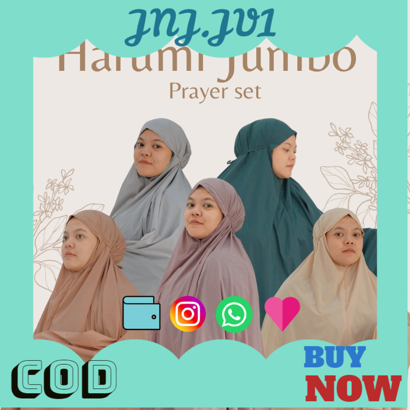 5.5 BIG SALE MUKENA JUMBO TRAVEL - Harumi JUMBO Prayer Set | bastohana.id Mukena 2in1 Mini Bahan Par