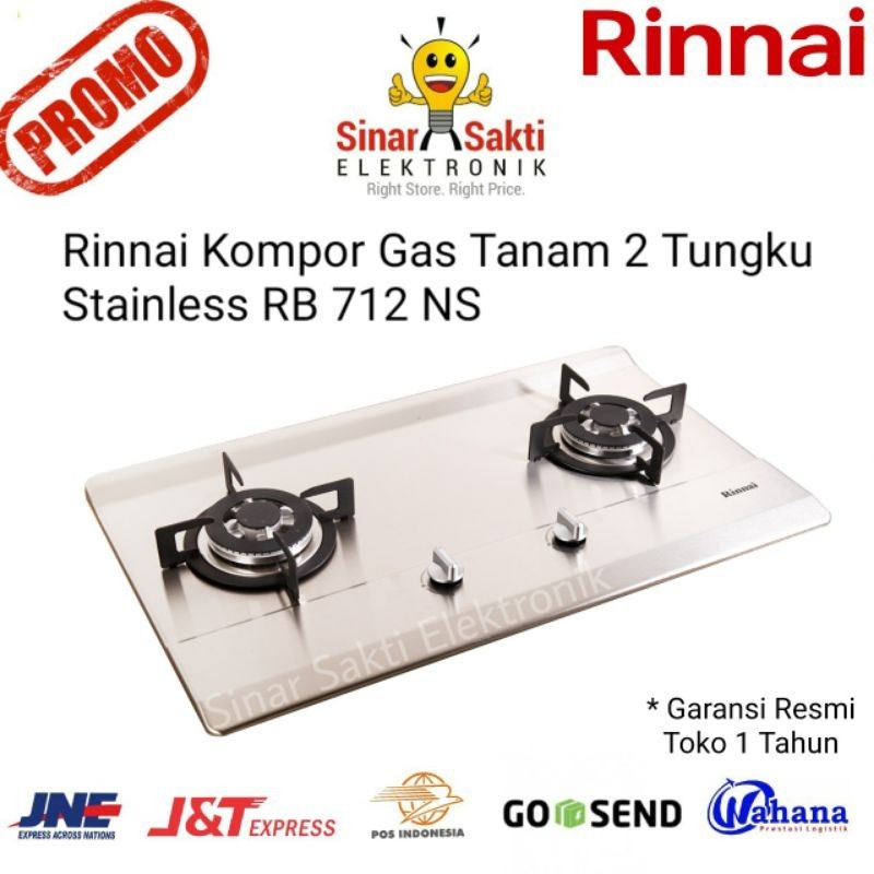 spesail promo meledak Rinnai Kompor Gas Tanam 2 Tungku Stainless RB 712 NS N S RB712N Rinai Garansi Resmi Malang