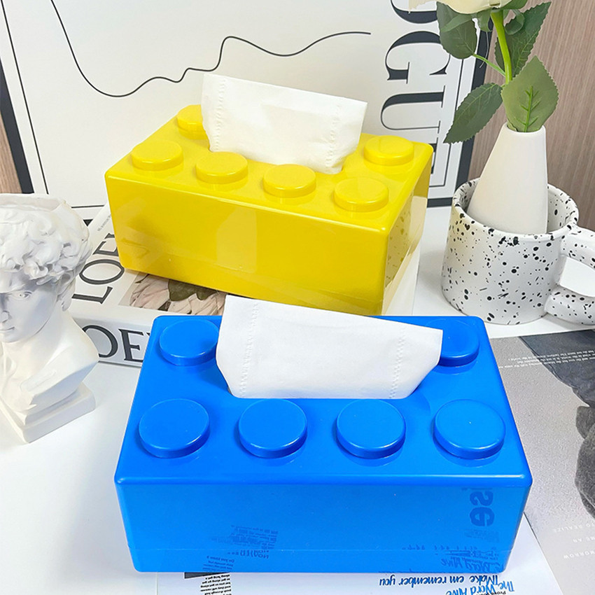 RK Building Block Tissue Box Brick Kotak Tempat Tisu Dinding Tempel Meja Rumah Unik