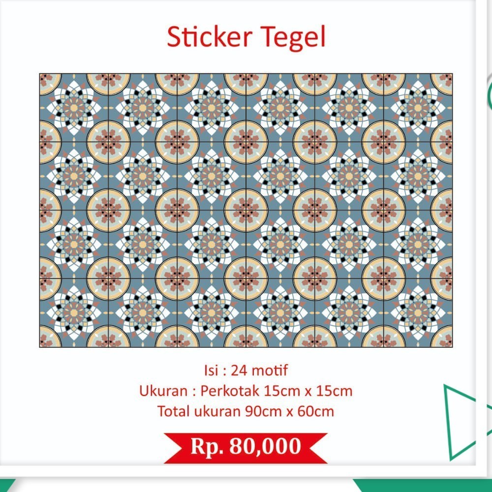 STIKER TEGEL / STIKER LANTAI / KERAMIK UKURAN 90x60 BARIS 4