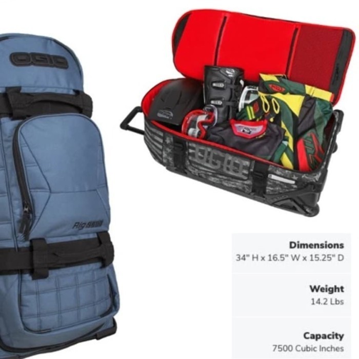 Termurah koper balap/trolly bag ogio rig 9800 basalt blue
