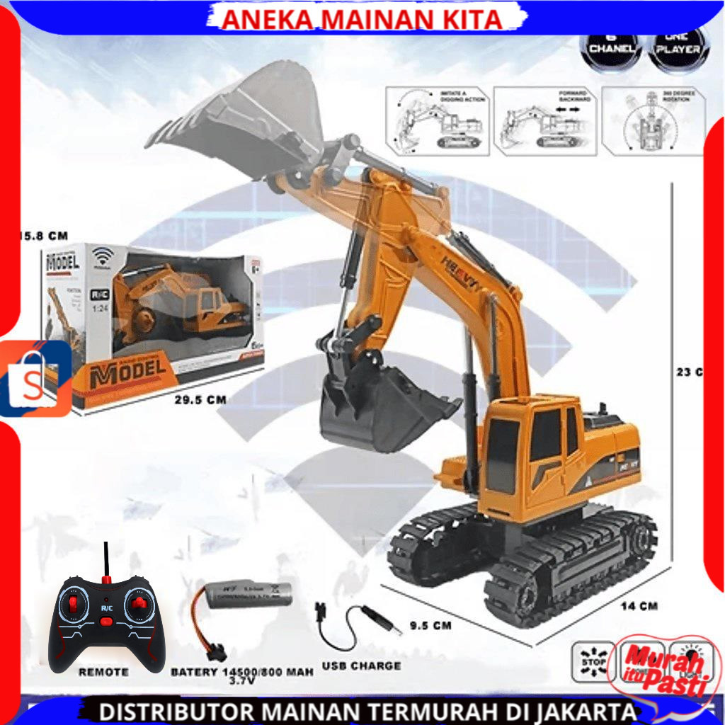 Mainan RC Excavator Truck Remote Control Truk Beko RC
