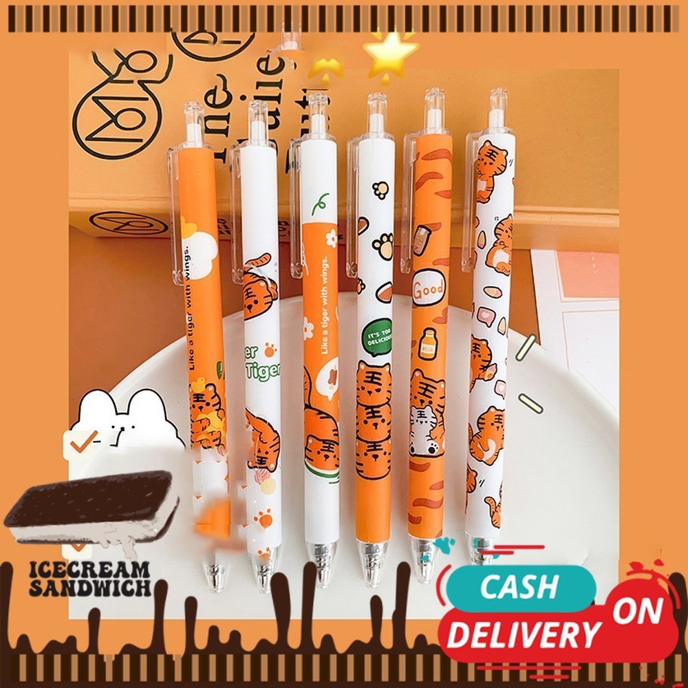 

[ ICS ] Pulpen Mekanik Pen Gel 6PCS Motif Cartoon Pena Bolpoint Stationary Alat Tulis Pelajar Dan Kantor A43