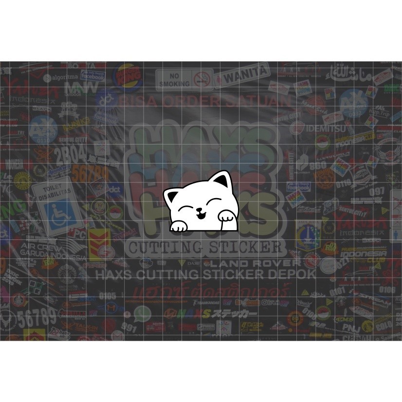 Cutting Sticker Kucing Cute 4 Cm Untuk Kaca Laptop Motor Mobil