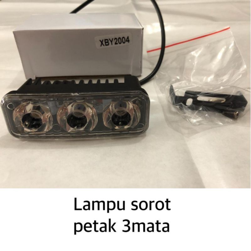 [ FURMOTOR ] LAMPU LED PUTIH SOROT PETAK KECIL 3 MATA MOBIL DAN MOTOR DRL DAY RUNNING LIGHT CREE LED