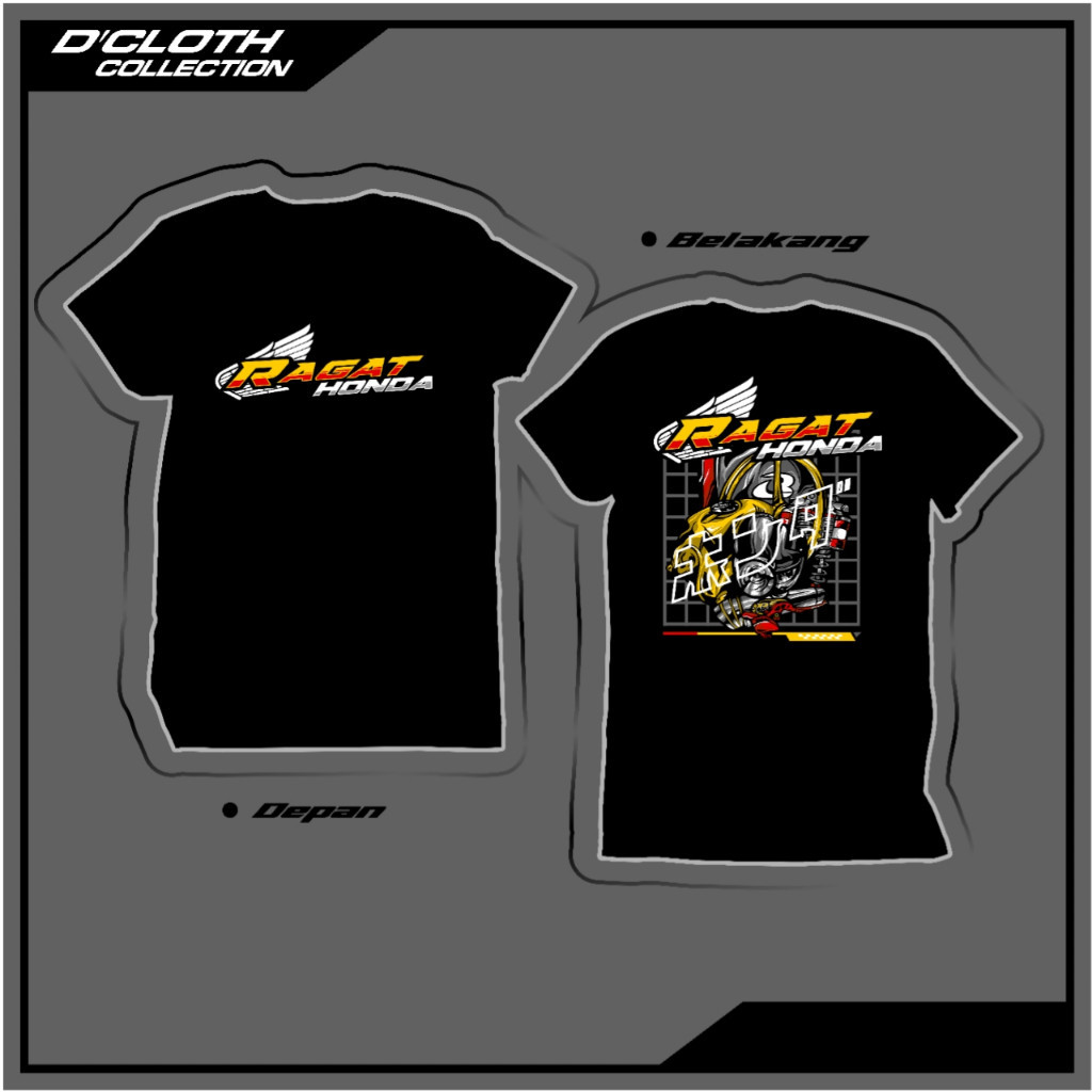 Kaos distro ragat honda katun pe 24s lengan pendek super premium high quality,kaos honda cb,kaos her