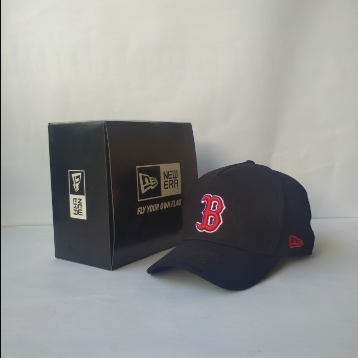 "W.H.Sw" -  TERLARIS Topi Pria Dewasa Baseball Boston Mlb New Era Cap Distro Premium - Hitam