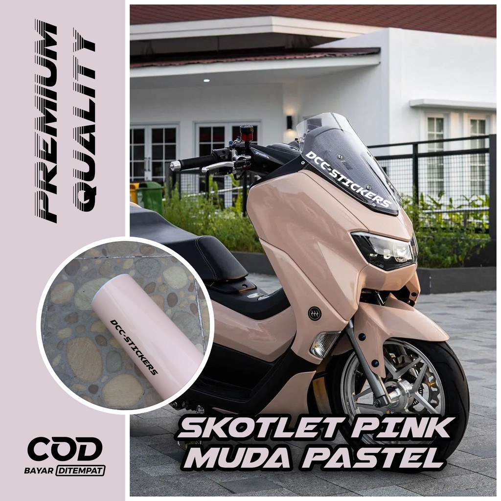 Stiker Skotlet Pink Pastel Baby Pink Merah Muda Body Motor Kualitas Premium limited Vespa Matic