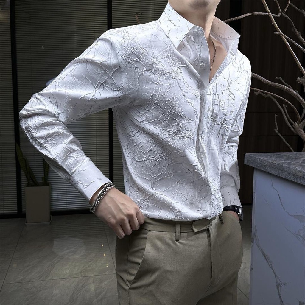 Kemeja Kaos Kerah Lengan Panjang Pria Dewasa Original