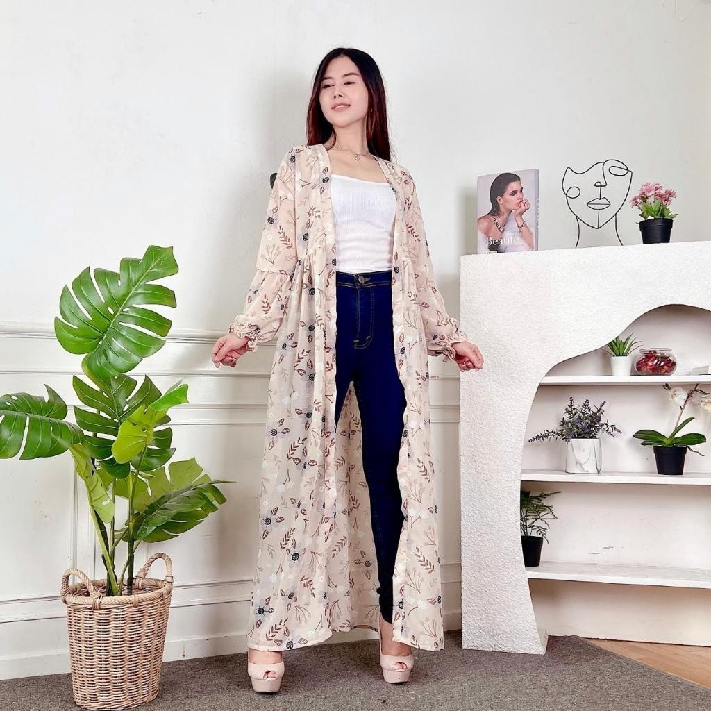 CASHA - ZEC PAKAIAN WANITA JENA / Cardigan Kinan BABYDOLL MOTIF / Kasual Outfit Maxy Cardigan Motif 