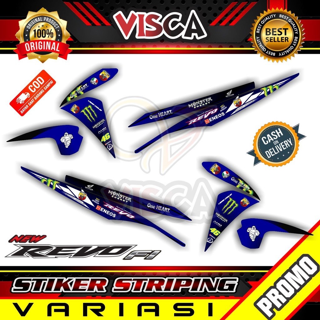 Striping Revo Fit Fi -  Sticker Striping Variasi Lis Honda Revo Fit Fi - Striping Hologram Revo Fit 