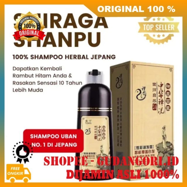 Shiraga Shanpu Shampo Herbal Jepang Penghilang Uban Shampo Penghitam Rambut ORIGINAL
