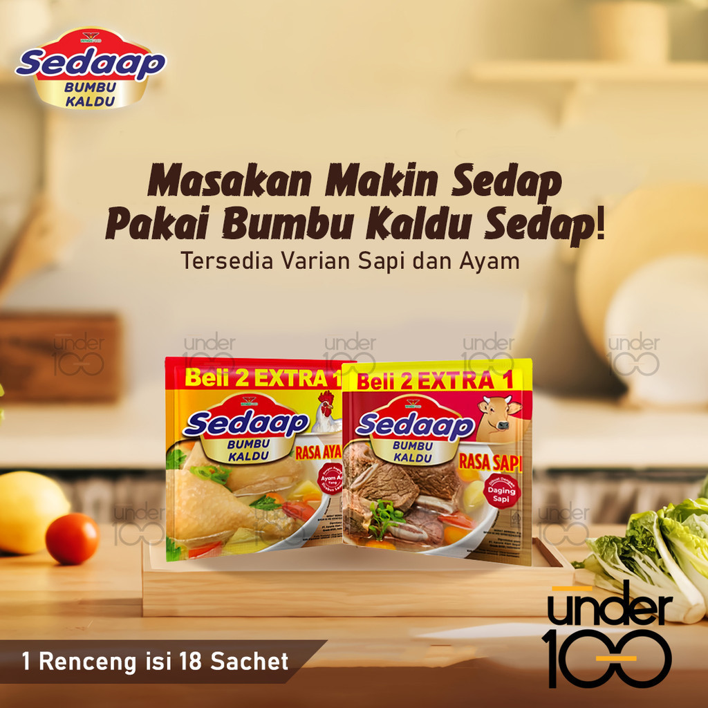 

❤ Under100 ❤ Sedaap Bumbu Kaldu Rasa Sapi | Rasa Ayam 1 Renceng 9gr x 18 Pcs | HALAL BPOM