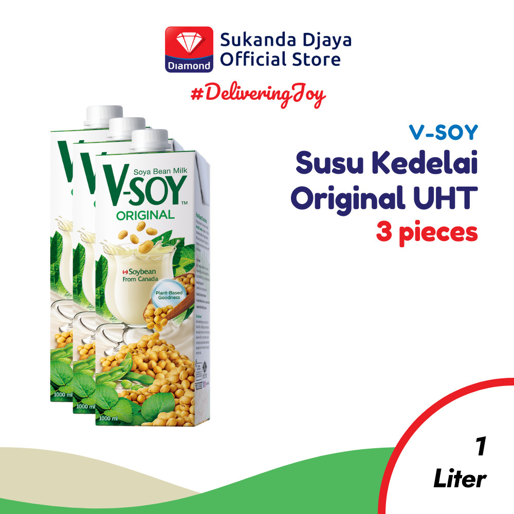 

V-Soy Susu Kedelai Original Soy Milk UHT 1 L ISI 3