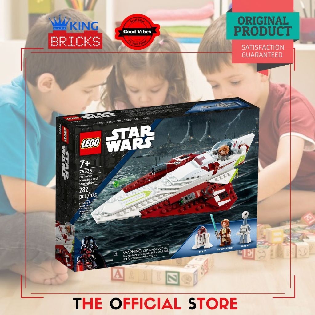 PoHouse88 Mainan Edukasi LEGO Original STAR WARS 75333 Obi-Wan Kenobi Jedi Starfighter - Mainan Anak