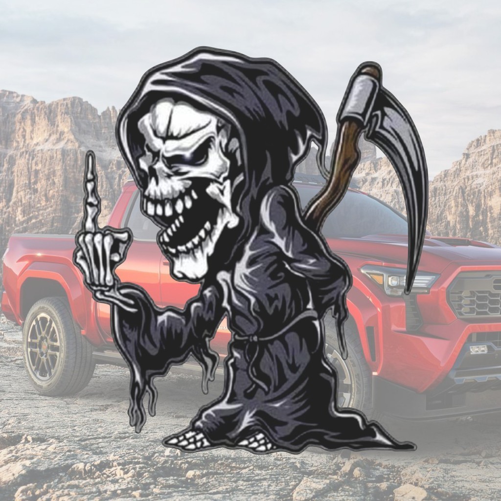 

Death Reaper with Middle Finger Sticker Decals for Car Truck Black 12*12CM