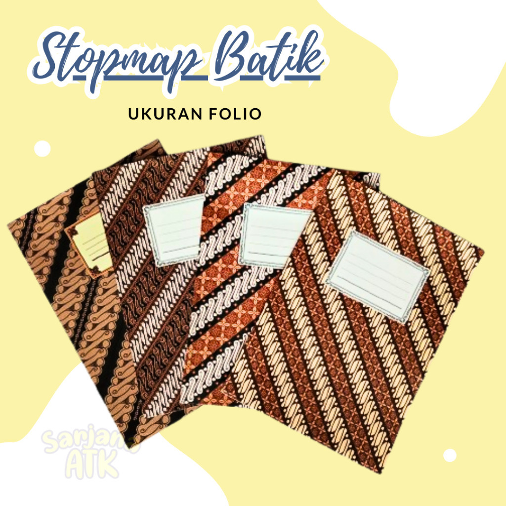 (5 Pcs) Stop Map Batik / Map Batik Dokumen Folio / Map Kertas Tebal Batik Folio