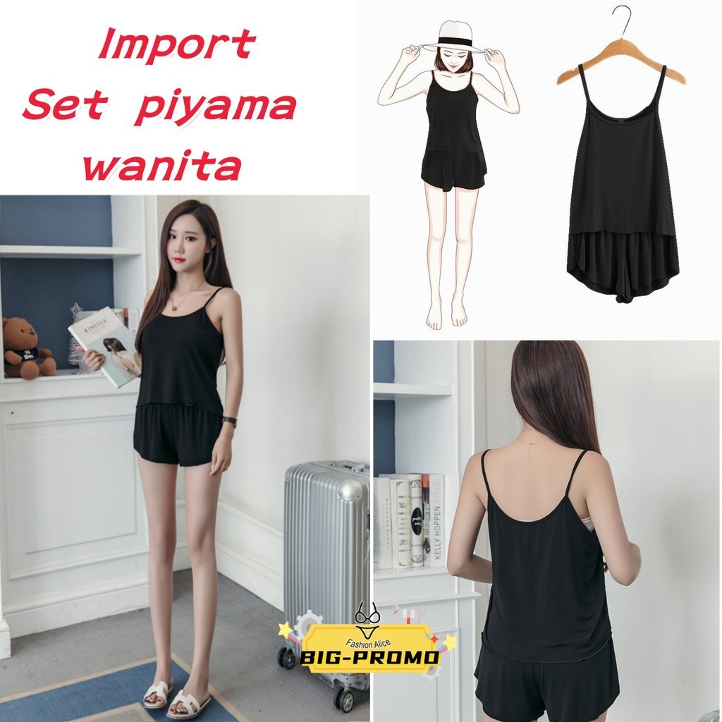 {COD✅}Piyama import Baju tidur piyama sexy Set dua potong Baju tidur wanita sexi Piyama import，Baju 
