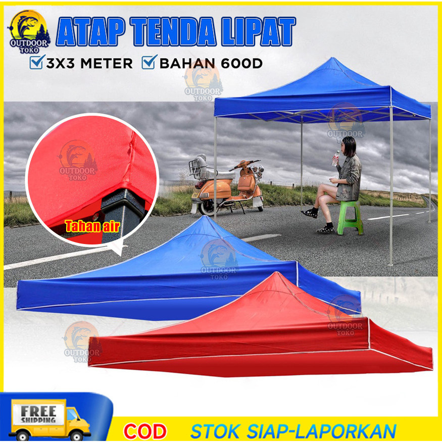 Atap Tenda Lipat An Mudah Dilipat Atap Tenda Pameran Bazar Ukuran 3X3M Kain Oxford 600D Waterproof