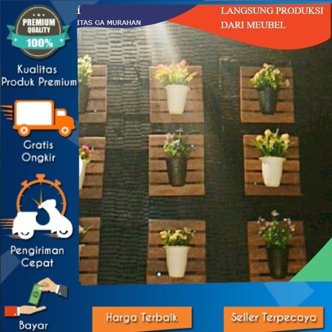 Tatakan Pot Tempel Rak Pot Tempel Hiasan Dinding Ruangan atau Taman