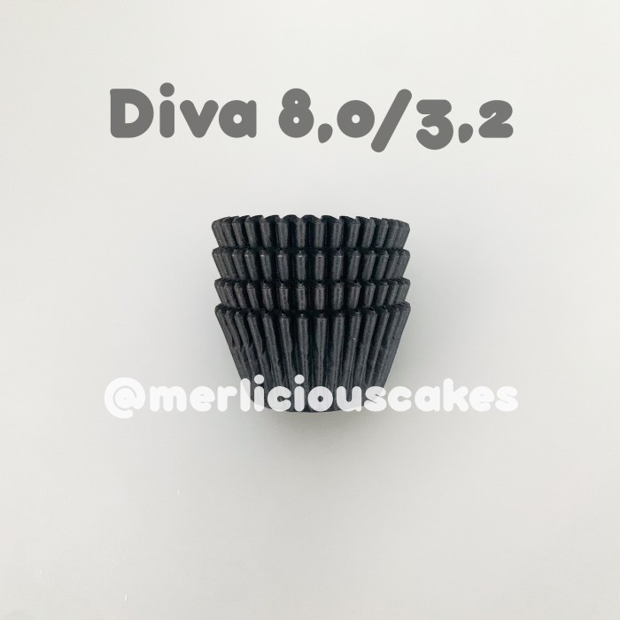 Diva Mini Cupcakes Nastar Jumbo Cases Hitam 80/32 Paper Cup 100 Pcs
