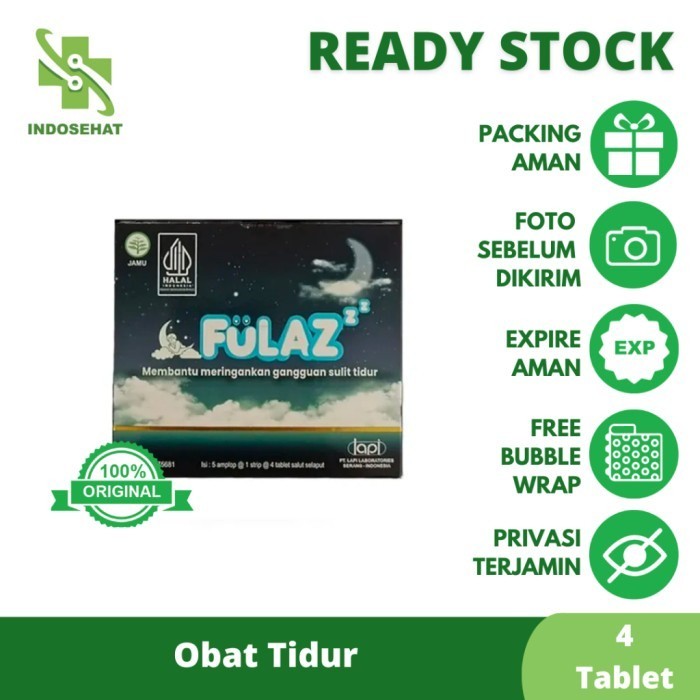 Fulaz 1 Strip 4 Tablet Obat Herbal Meringankan Gangguan Tidur
