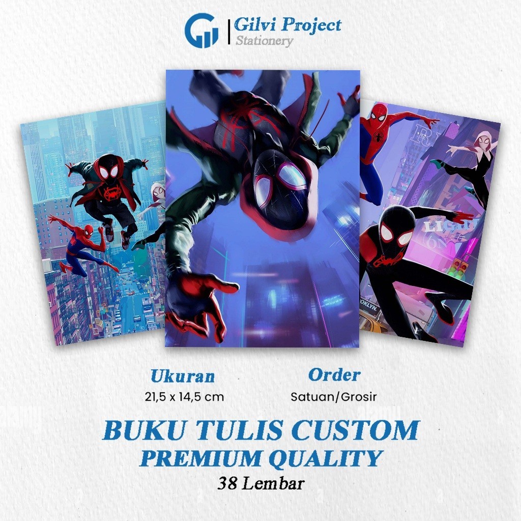 

Buku Tulis Spiderman Spider - Verse / Buku Tulis Sekolah / Buku Tulis Catatan Notes Agenda Planner Jurnal Notebook Anime