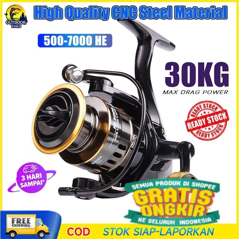 Reel pancing Gulungan pancing logam penuh reel 500-7000 10Kg Reel Pancing Murah Kuat Power Handle Re