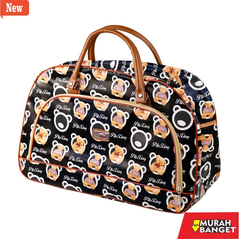 tas jinjing wanita [PROMO] Tas Travel / Duffle Bag / Duffel Bag / Tas Travel Kulit Lucu