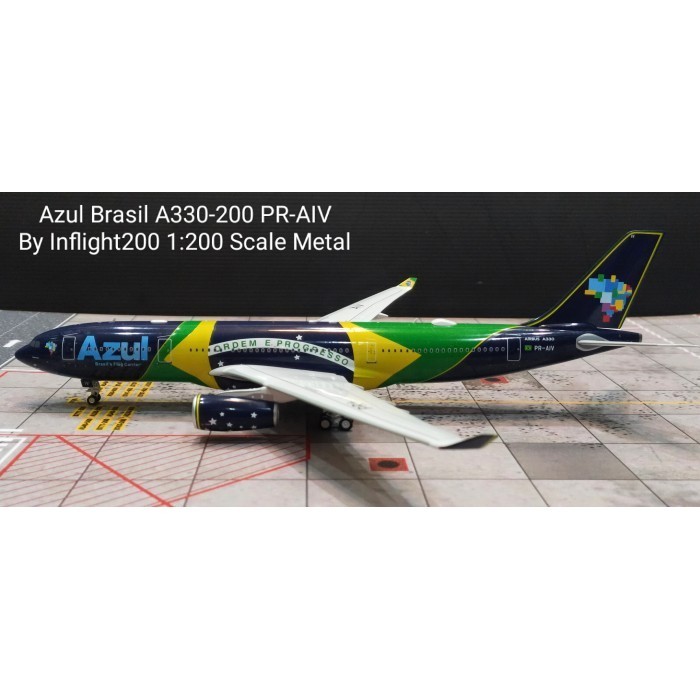 DIECAST PESAWAT TERBANG Azul Brasil A330-200 PR-AIV By Inflight200 1:200 Skala Metal AIRCRAFT DIECAS