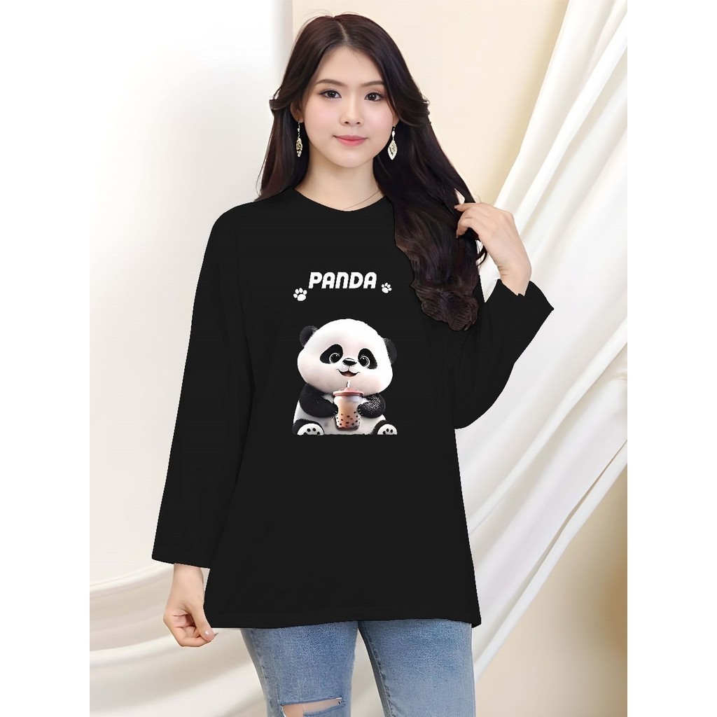 Kaos Oversize Wanita Lengan Panjang/Kaos Distro Wanita Lengan Panjang/Kaos Lengan Panjang