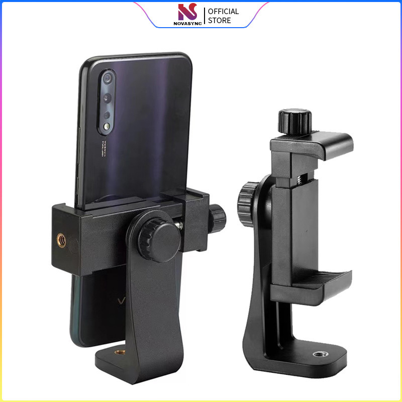 [NS] Tripod Kepala Penjepit Ponsel, Aksesori Universal Tripod Kepala Putar 360 Derajat, Adapter Kepa