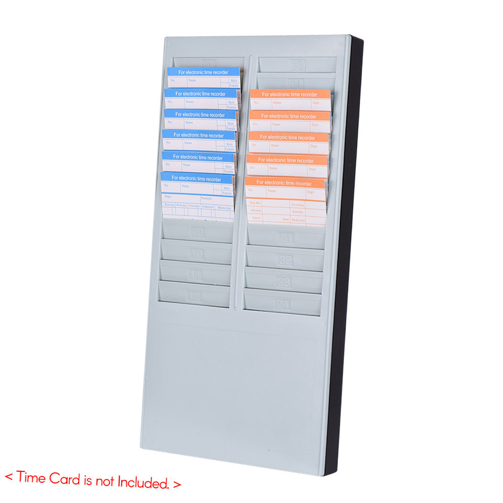 

Bisofice Time Card Rack Wall Mount Holder 24 Pocket Slot for Attendance Recorder Punch Time Office